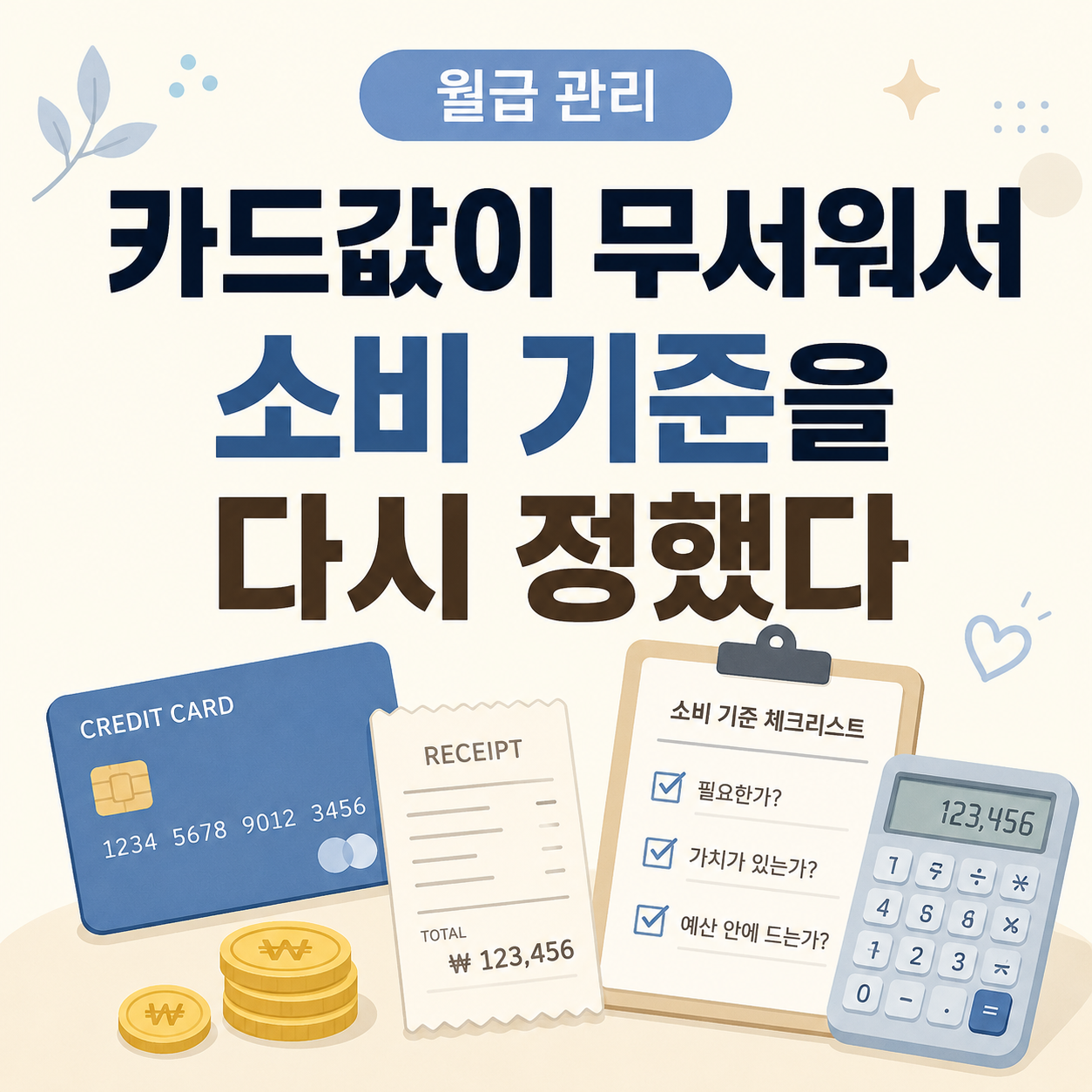 카드값이 무서워서 소비 기준을 다시 정했다