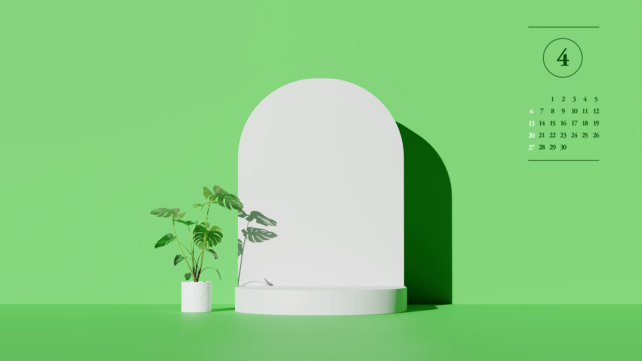 07 연두색 그래픽 A - 2025년4월 노트북배경화면