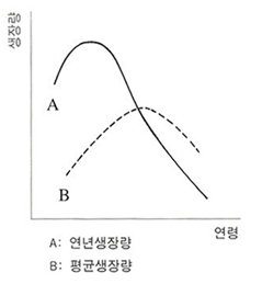 연년생장량, 평균생장량