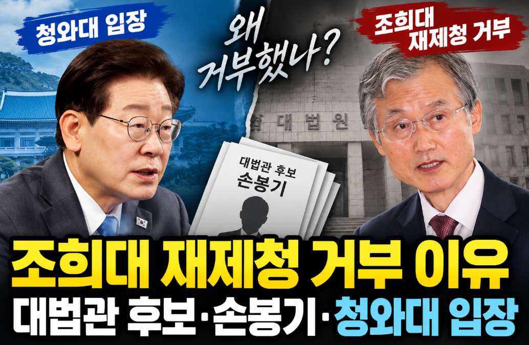 조희대 재제청 거부 이유|대법관 후보·손봉기·청와대 입장