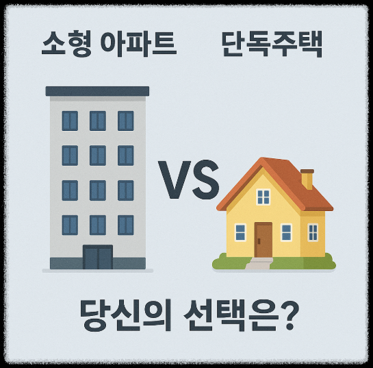 소형 아파트와 단독 주택 비교 하는 관련 이미지