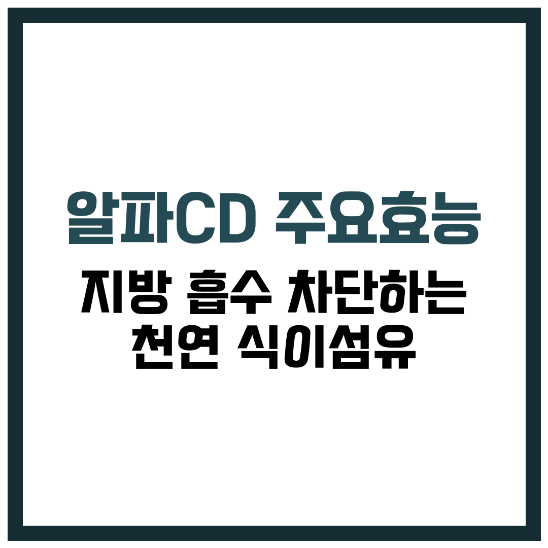 알파 CD 효능 섭취방법 주의사항 가격 효과 보는 방법