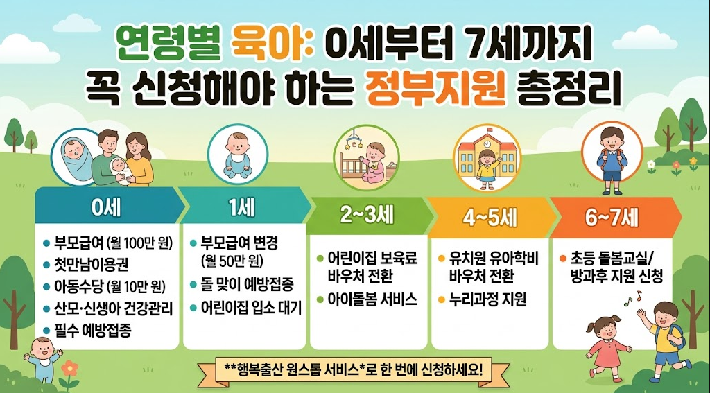 0세부터 7세까지 꼭 신청해야 하는 정부지원 총정리