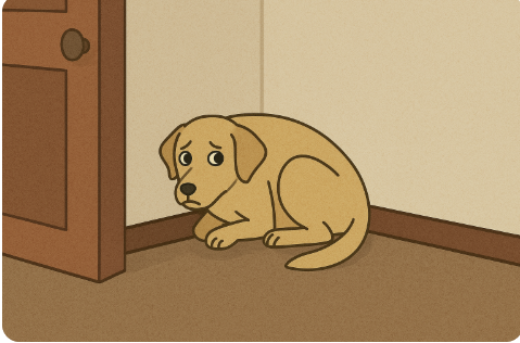 강아지가 구석에 숨는 이유 ❘ 불안·건강·환경별 원인과 보호자 대처 가이드 관련 사진