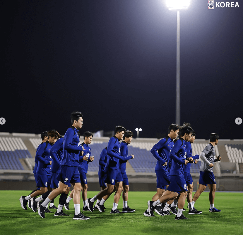 쿠웨이트전 무료 중계 경기 일정과 관련하여 훈련중인 대표팀 선수들
