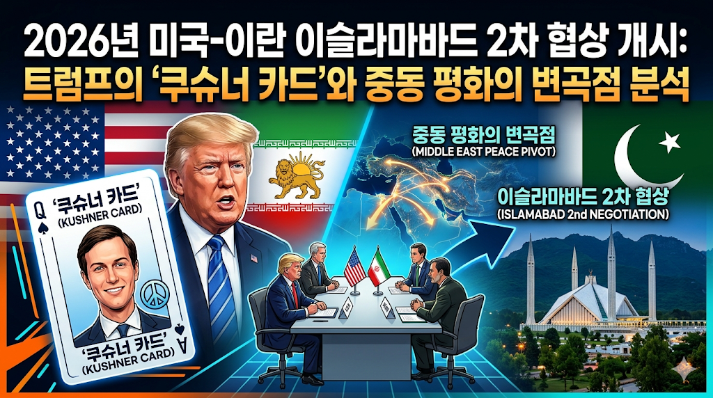 미국 이란 이슬라마바드 2차 협상 개시: 트럼프의 '쿠슈너 카드'와 중동 평화의 변곡점 분석