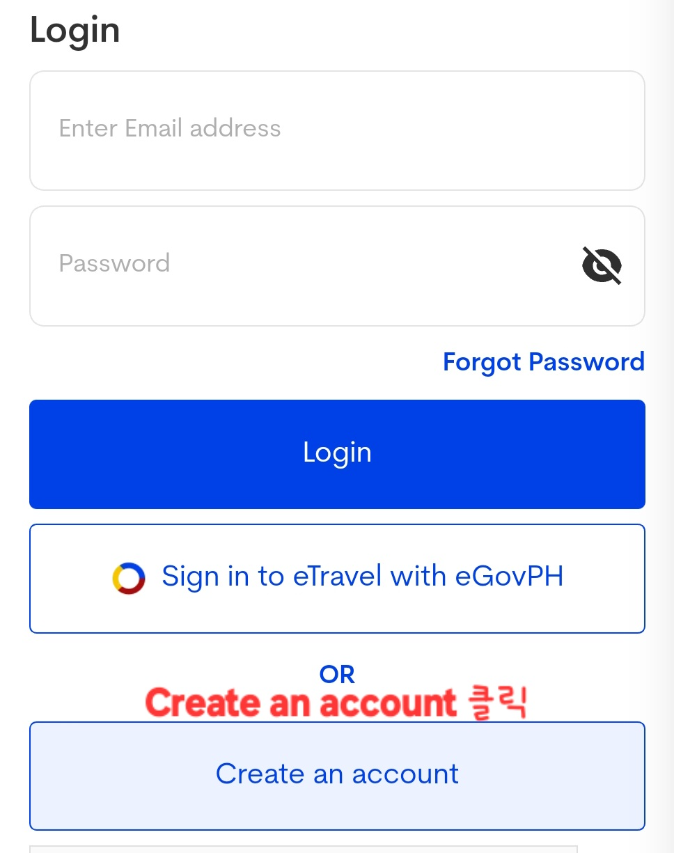 필리핀 세부 이트래블 작성법 2