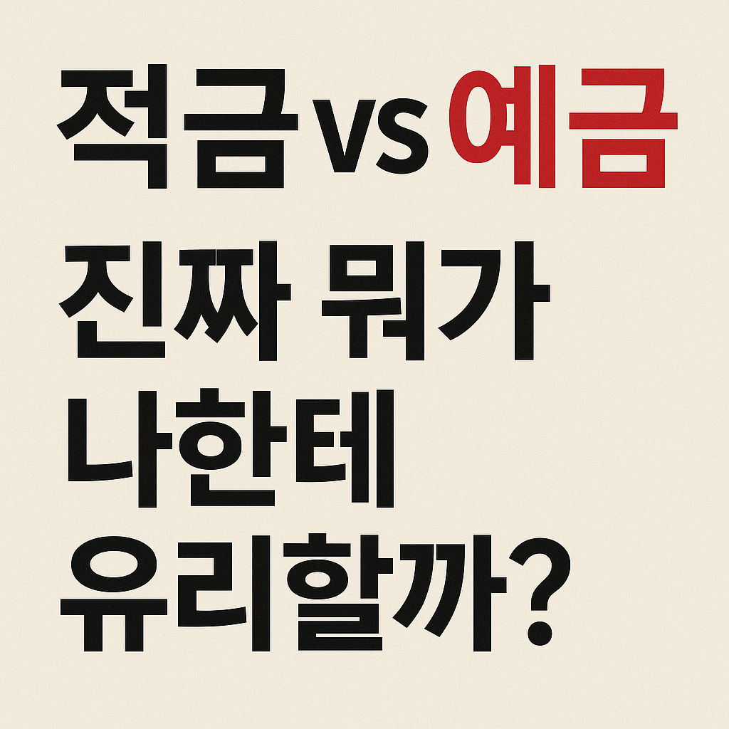 적금 vs 예금, 진짜 뭐가 나한테 유리할까?
