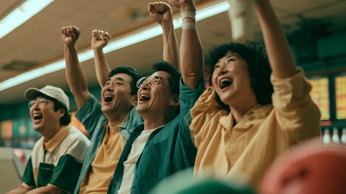 전광판 점수를 확인하는 사람들