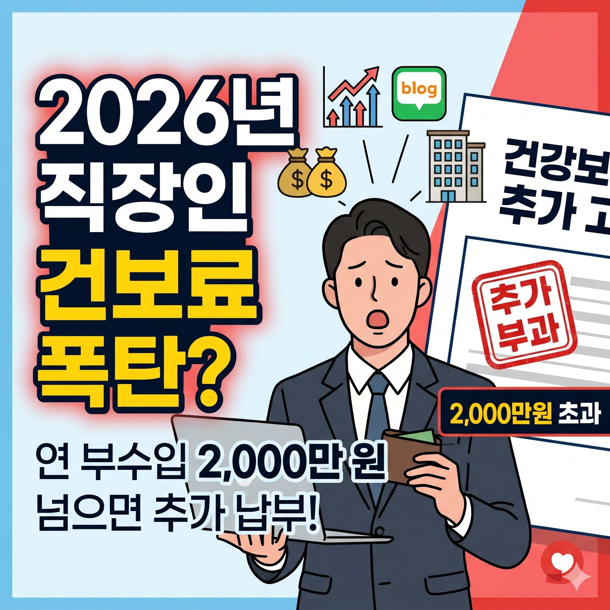 직장인 부수입 2,000만 원 넘으면 건보료 폭탄? 2026년 건강보험 급여외 소득 기준 총정리