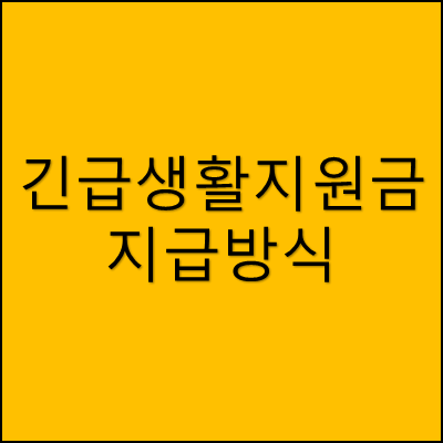 긴급생활지원금 지급방식 썸네일