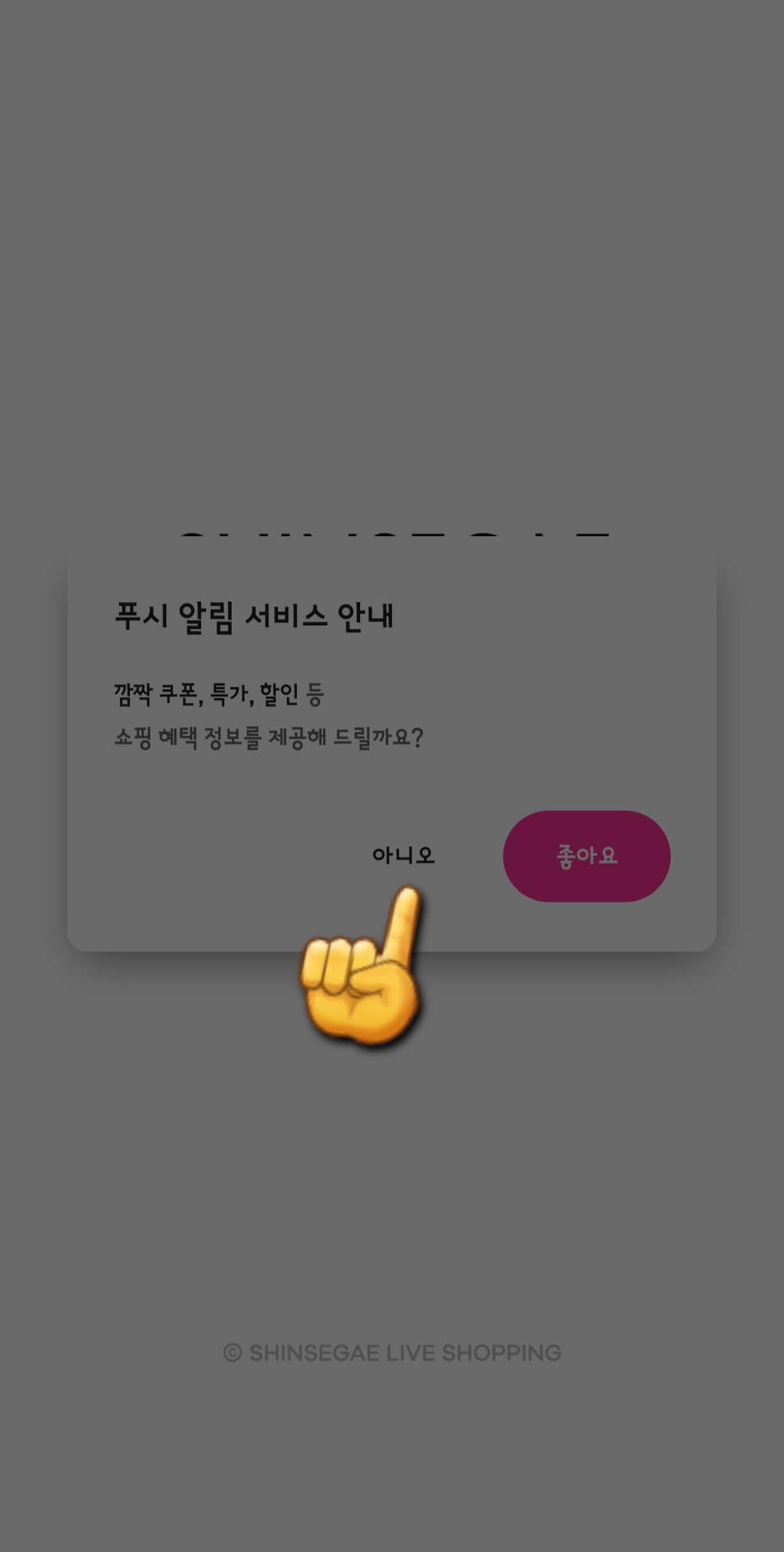 신세계홈쇼핑-편성표-및-채널번호-확인하는-방법-안내-앱-설치-시,-푸시-알림-창에서-좋아요를-선택하시면-쇼핑-혜택-정보를-받을-수-있습니다.