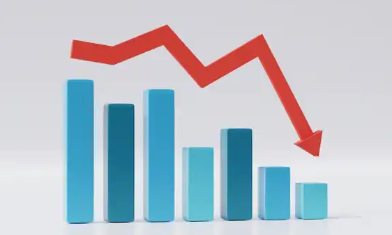 주가 하락 모습