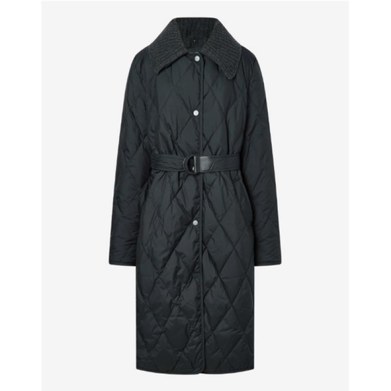 헤지스레이디스 니트카라 구스다운 스트랩 슬림핏 퀼팅 점퍼 HSJU-3D001