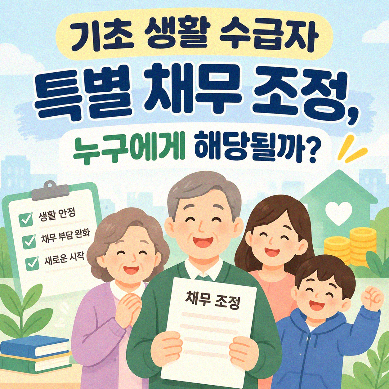 기초 생활 수급자 특별 채무 조정, 이럴 때 한번 알아보세요