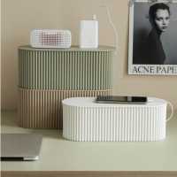 구디푸디 모던 템바보드 멀티탭 콘센트 전선 정리함 대, 밀크티(대), 1개