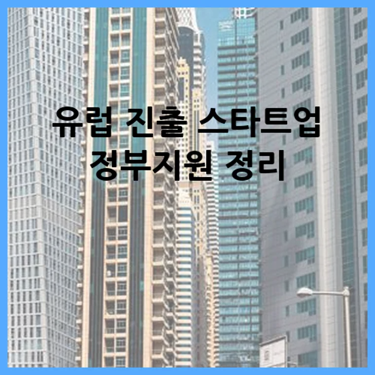 유럽 진출 스타트업 정부지원 정리