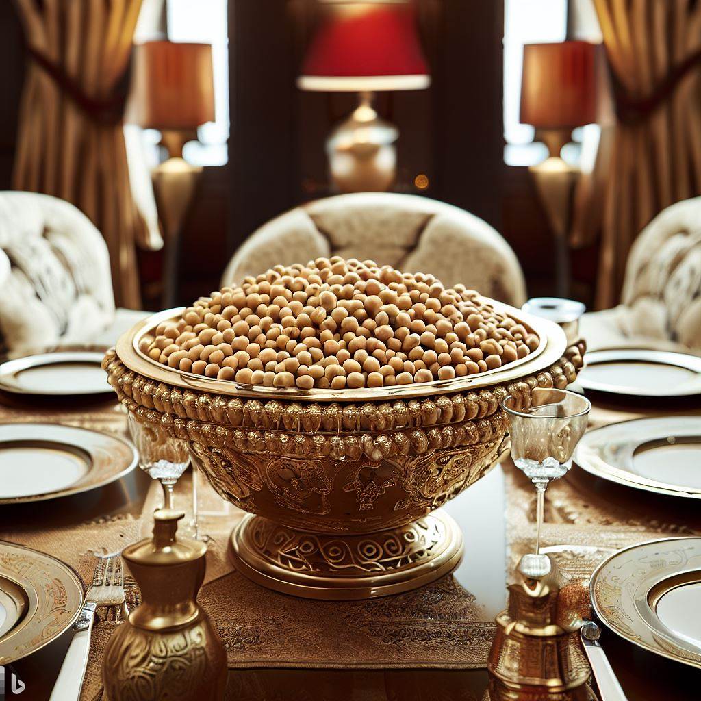 병아리콩이 놓여있는 식탁