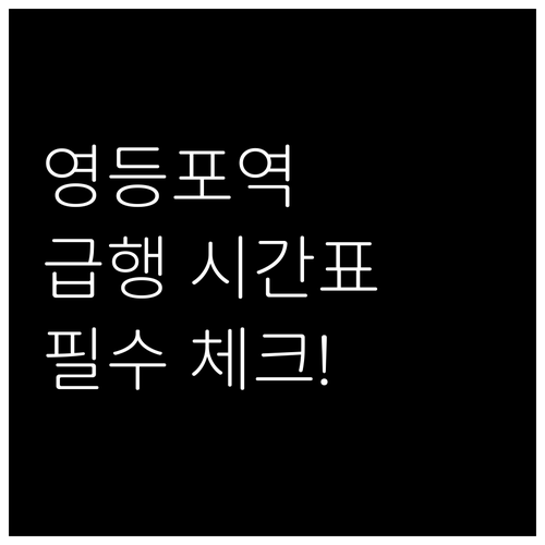 인천 천안 방면 영등포역 1호선 급행..