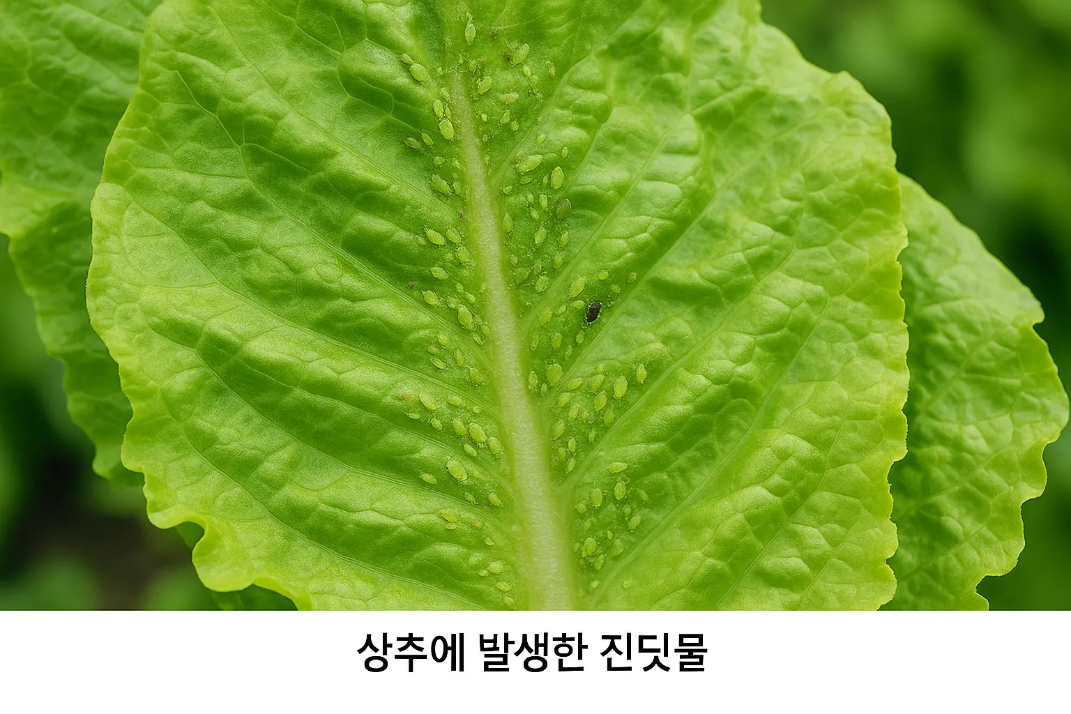 상추에 발생한 진딧물