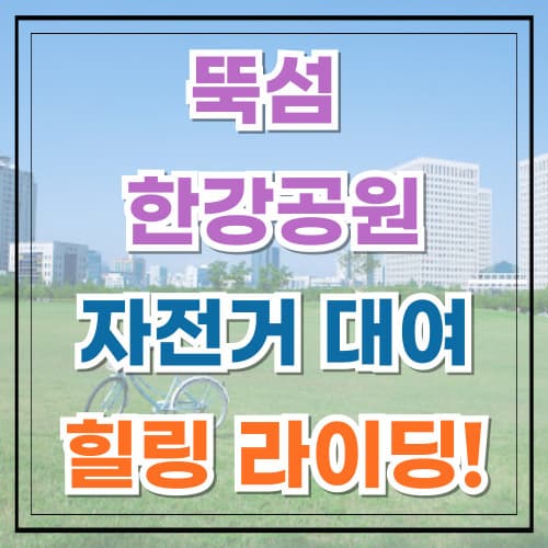 뚝섬 한강공원 자전거 대여 힐링 라이딩 가이드