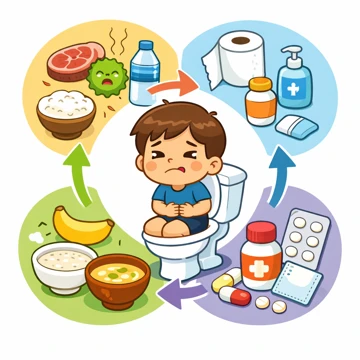 설사 원인에 따라 음식과 약 선택을 구분해 관리하는 흐름1