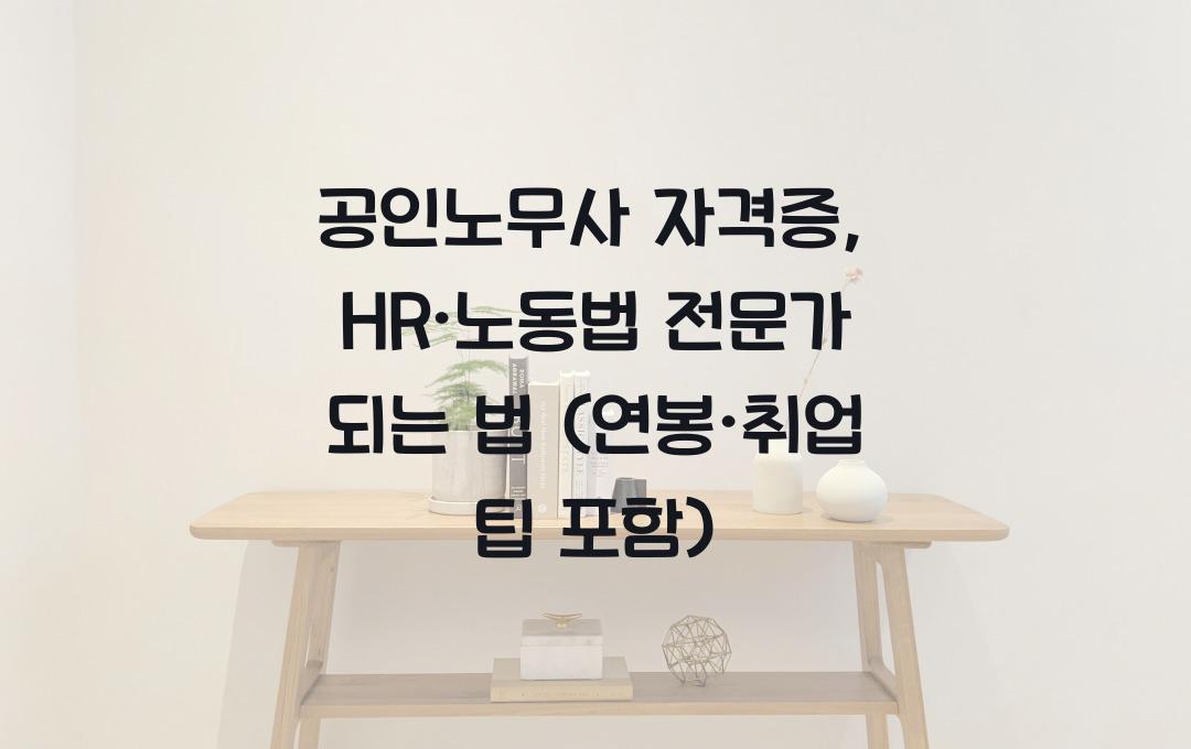 공인노무사 자격증, HR·노동법 전문가 되는 법 (연봉·취업 루트 포함)