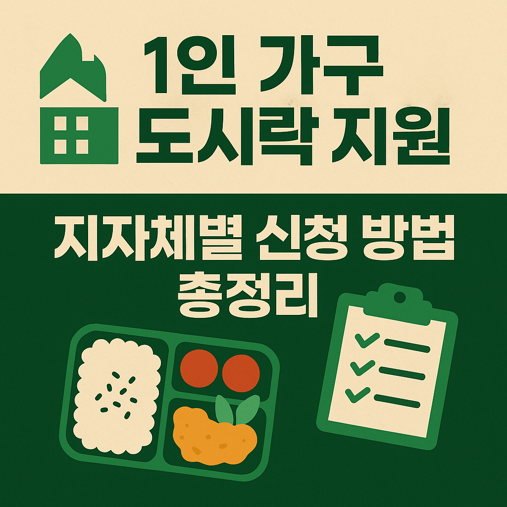 1인 가구 도시락 지원사업 지자체별 신청 방법을 정리한 블로그 썸네일 이미지