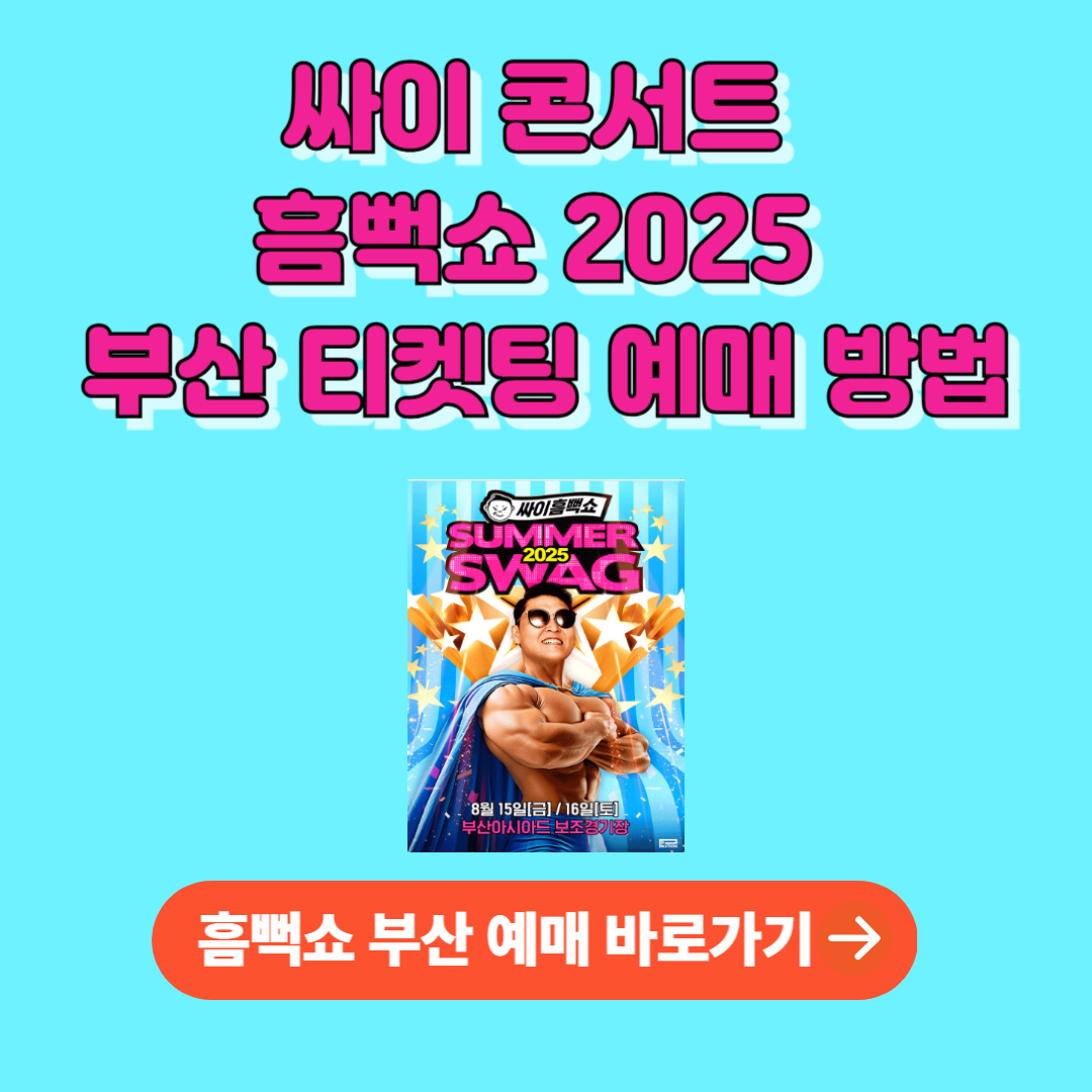 싸이콘서트 2025 부산 예매하기