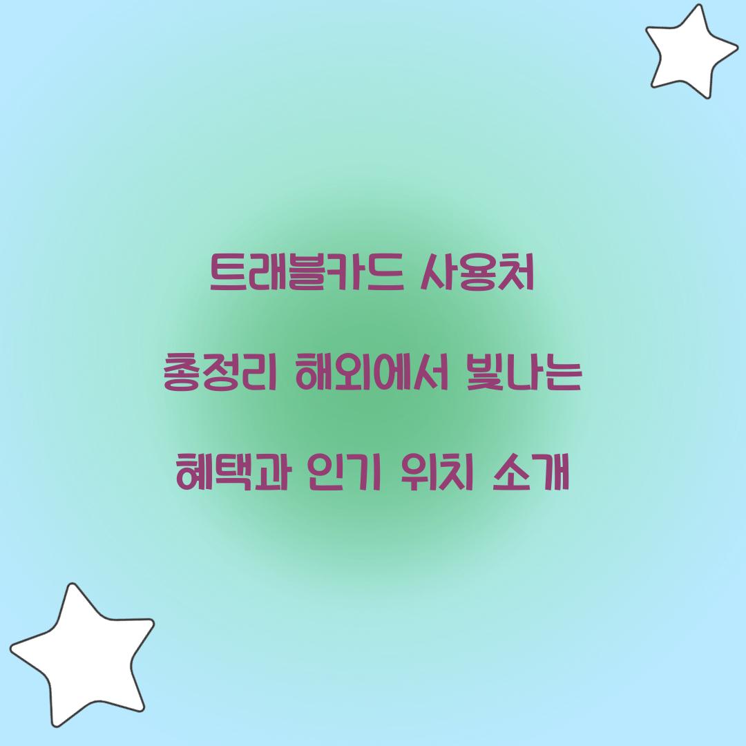 트래블카드 사용처