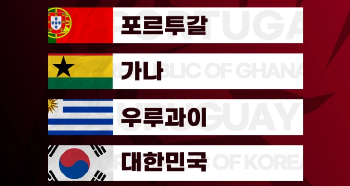 카타르 월드컵 h조 