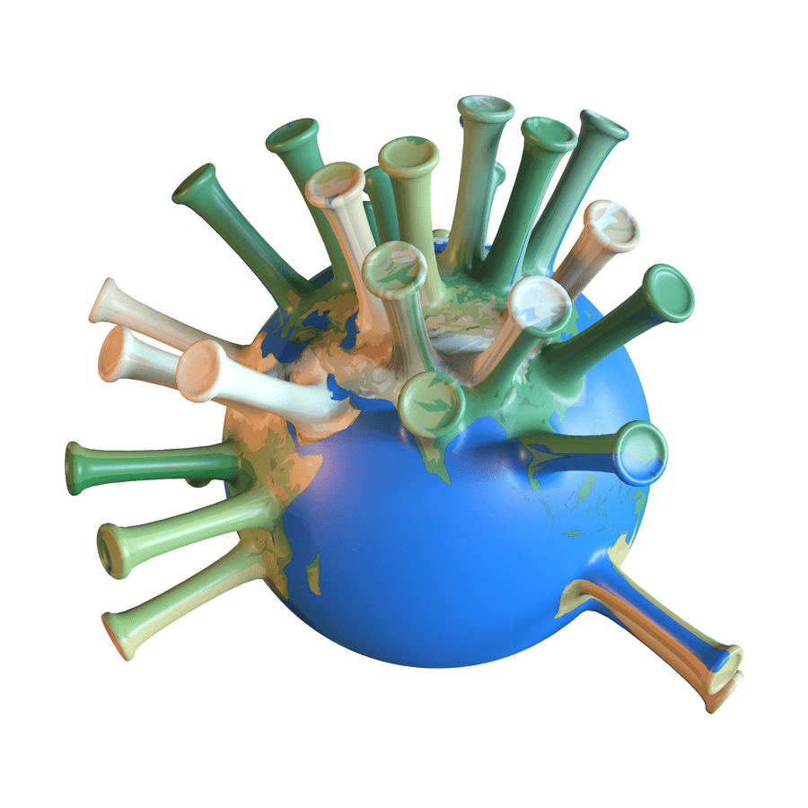 코로나-전염된-지구