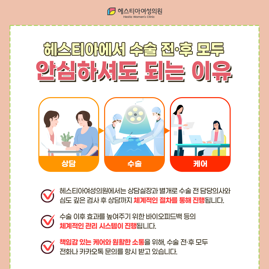 헤스티아에서 수술전후모두 안심하셔도 되는 이유