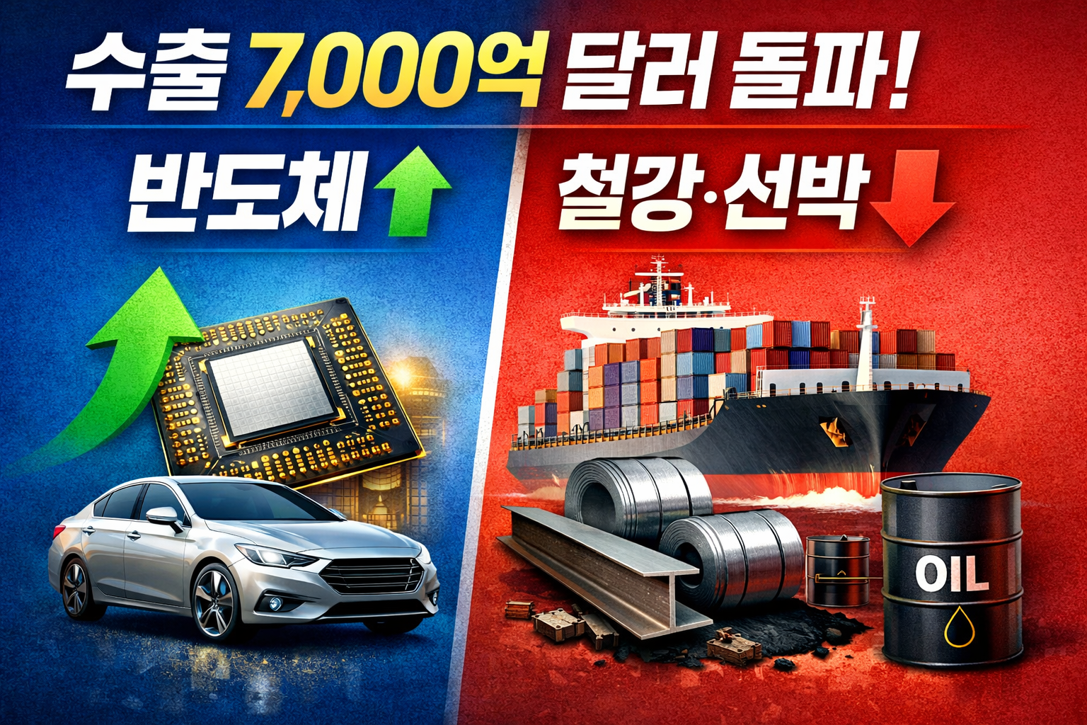 한국 수출 7,000억달러