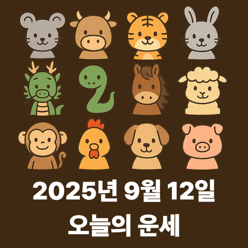 2025년 9월 12일 오늘 운세