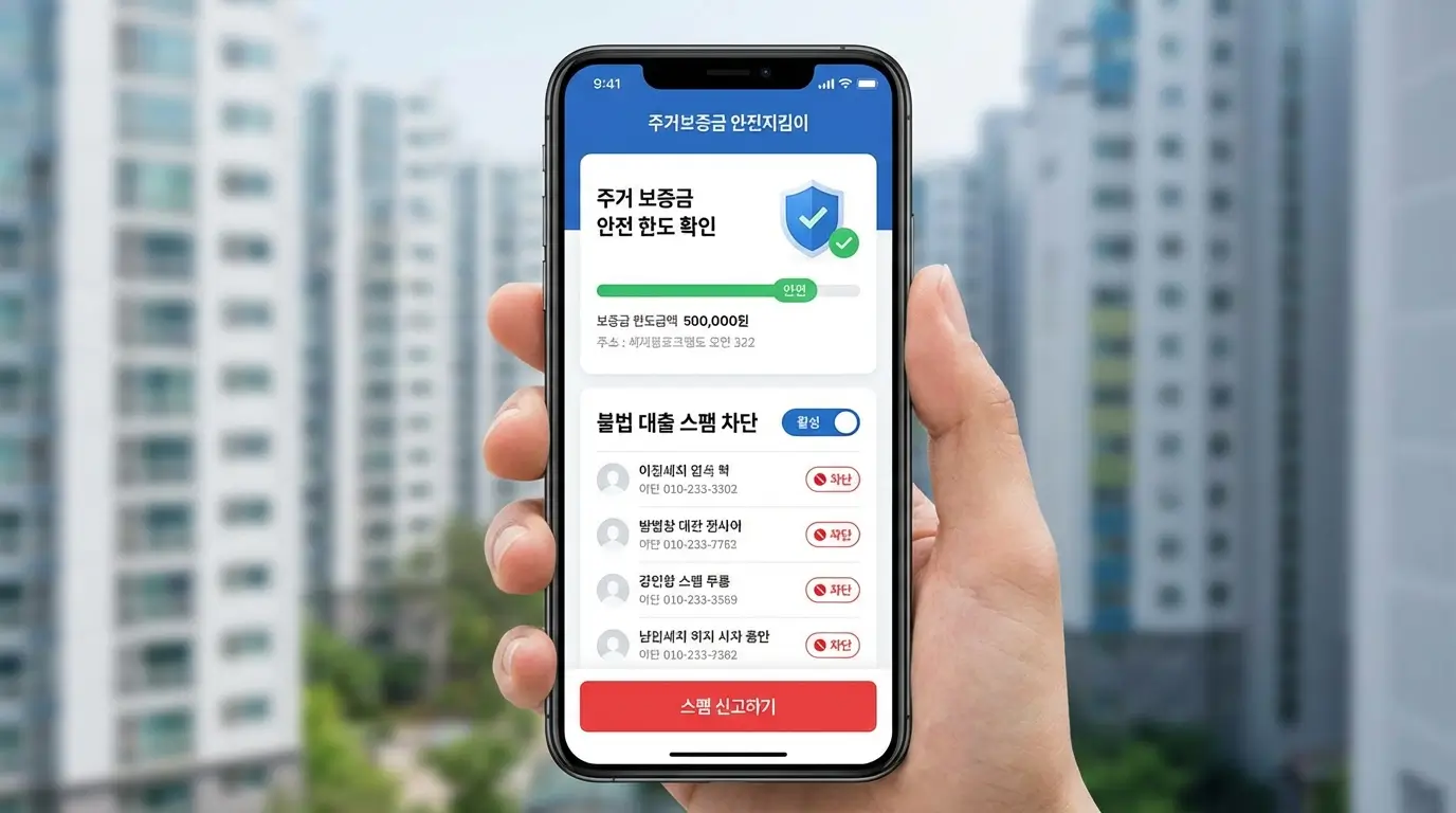 모바일 통합 진단 앱 주거 보증금 안전 한도 확인 및 불법 대출 스팸 차단