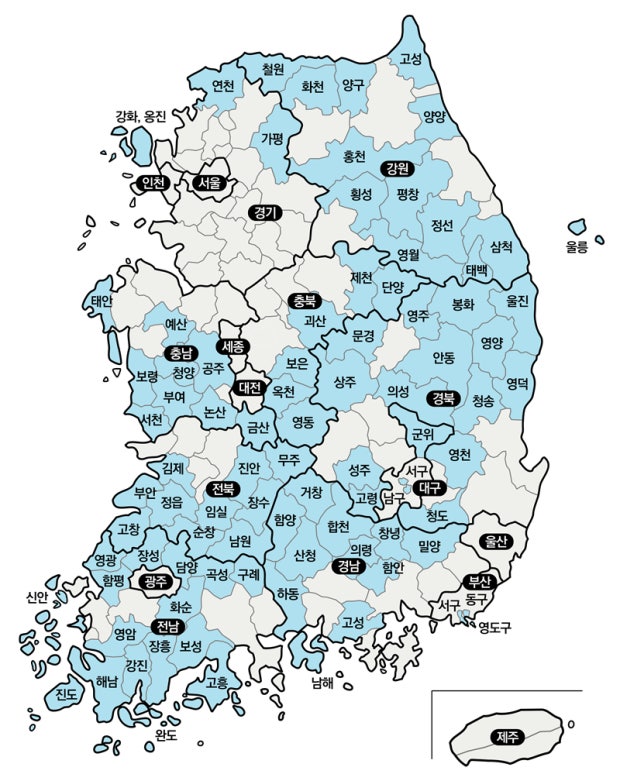 인구감소지역 지도
