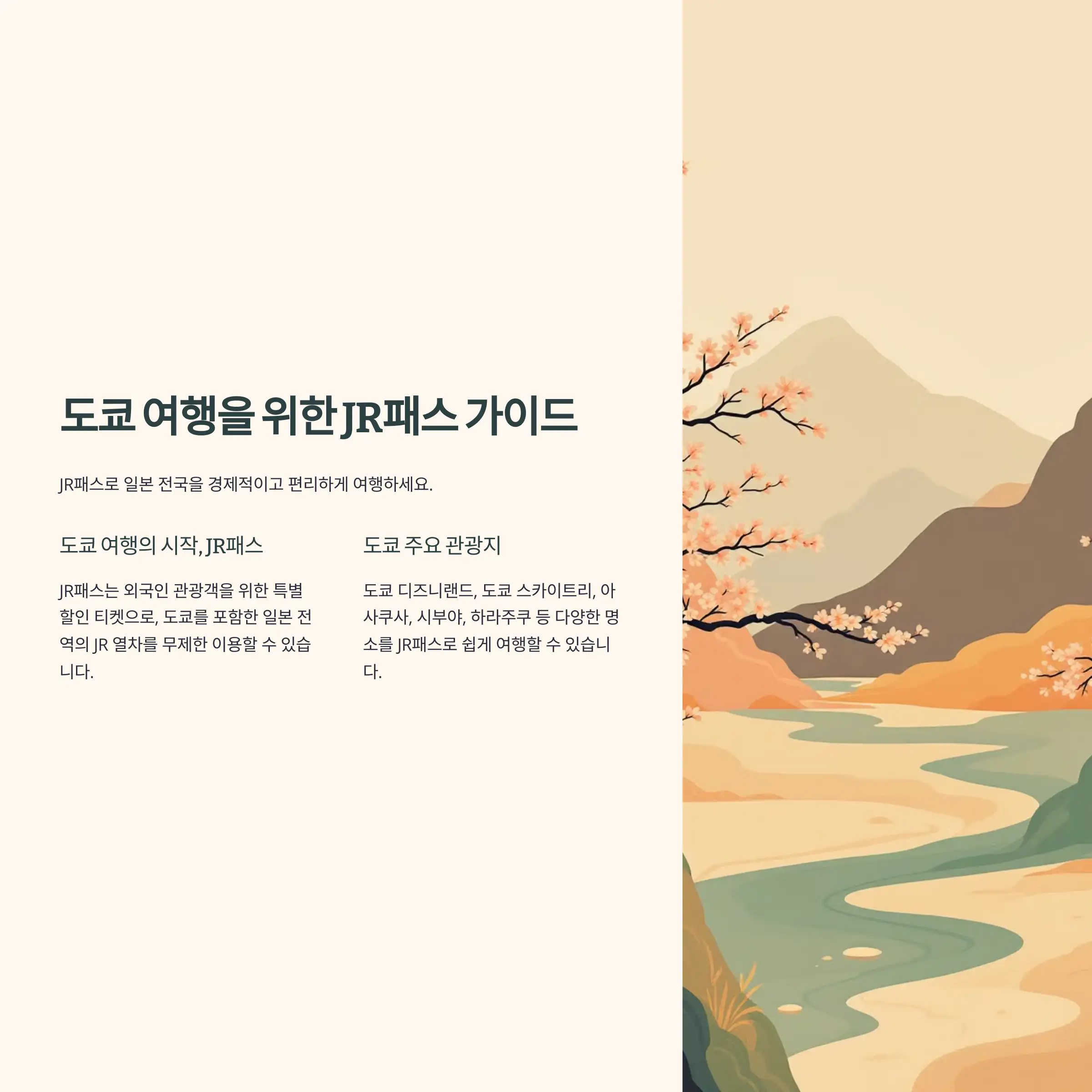 JR패스 도쿄 여행 코스