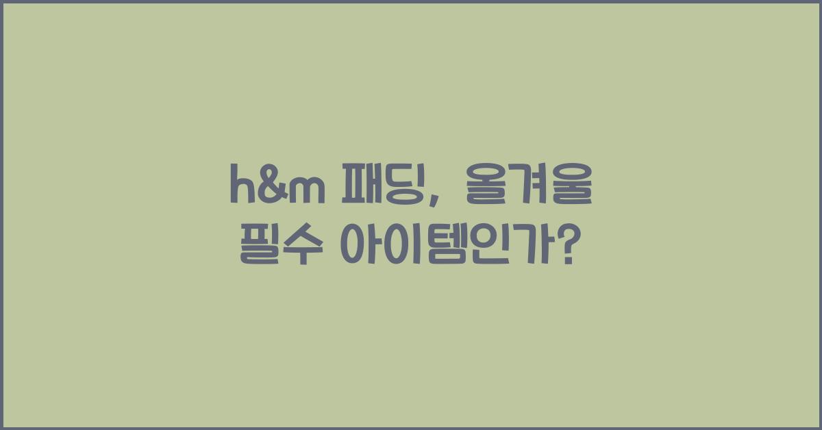 h&m 패딩