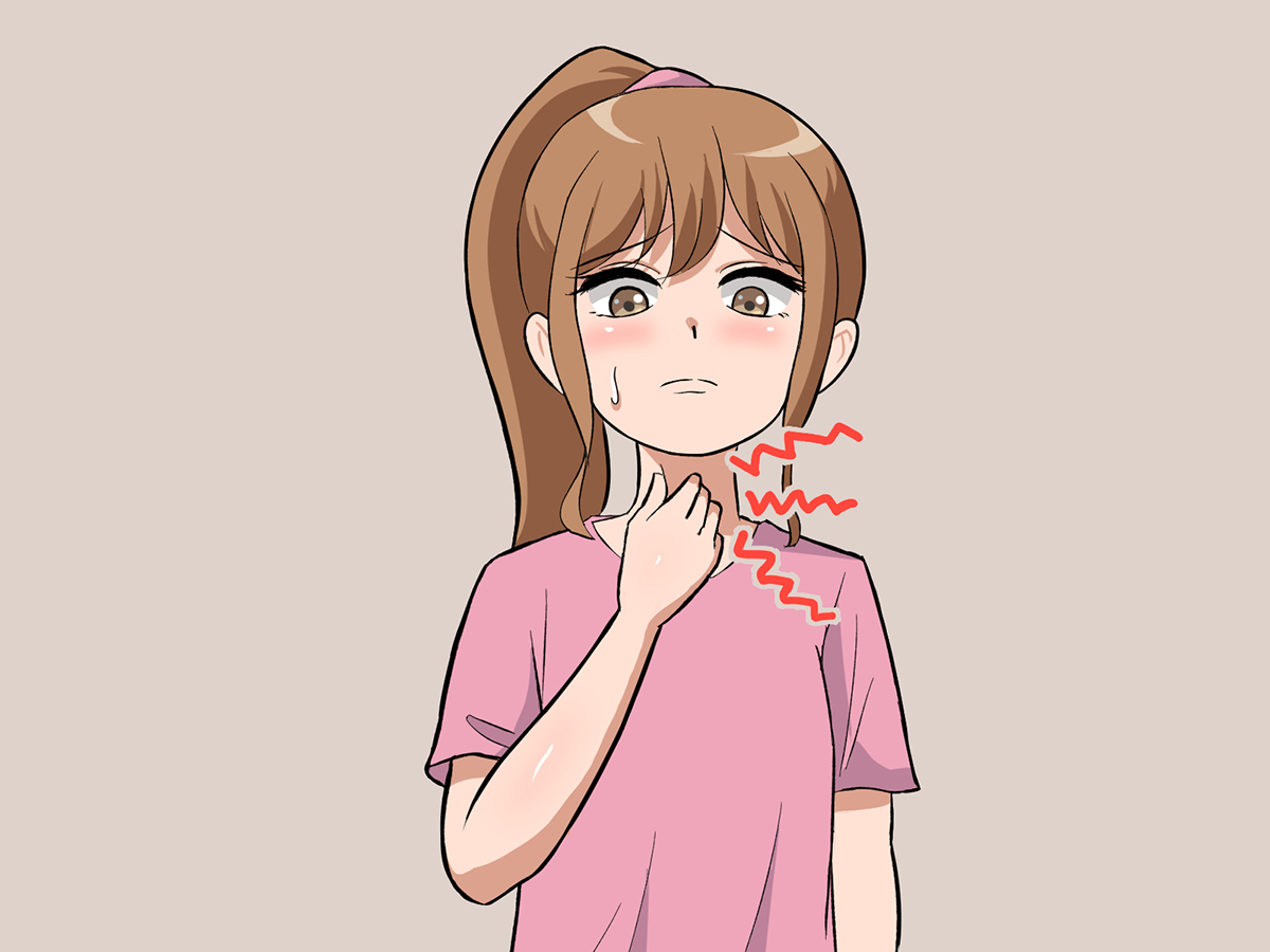 이물감으로-목이-답답한-여성