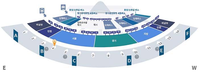 제1여객터미널-승차위치