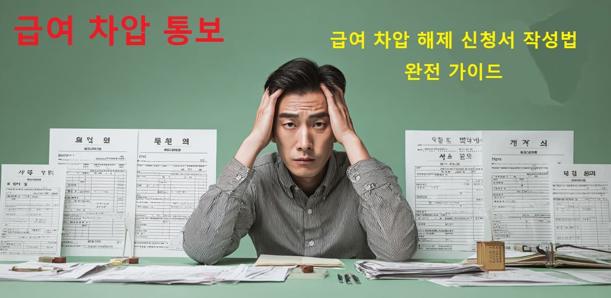 급여 차압 통보를 받은 사람의 현실적인 상황을 표현한 대표 이미지
