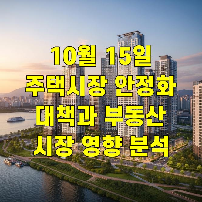 10월15일 주택시장 안정화 대책과 부동산 시장 영향 분석