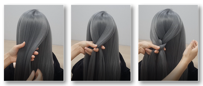 에스파 닝닝 땋기스타일 시술과정 1