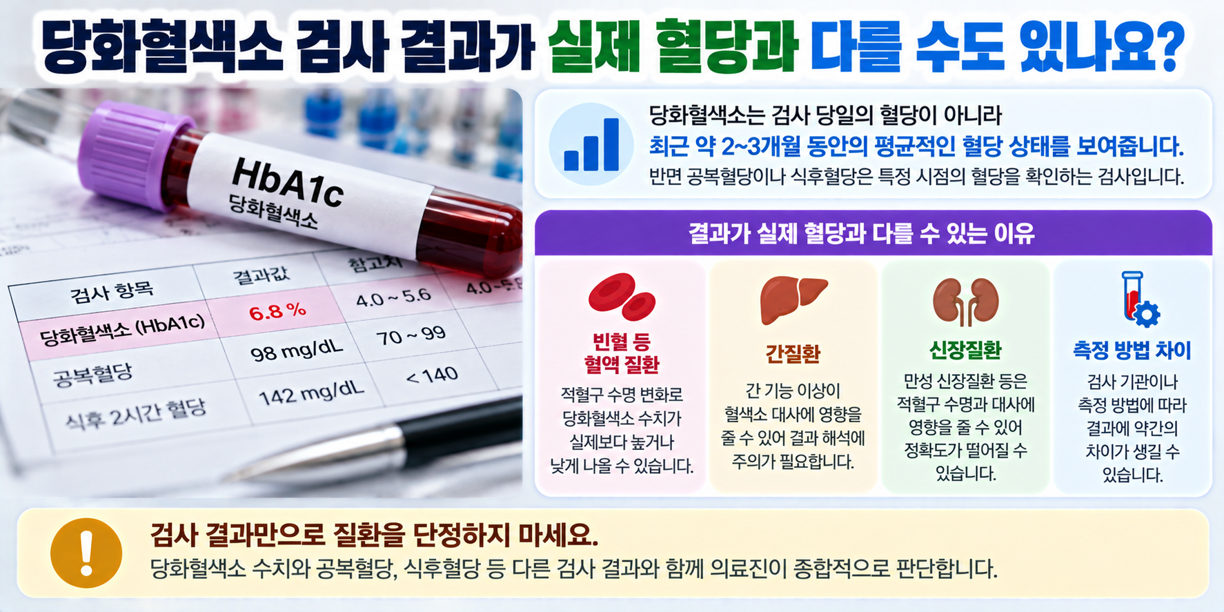 당화혈색소 검사 결과와 실제 혈당 차이 원인