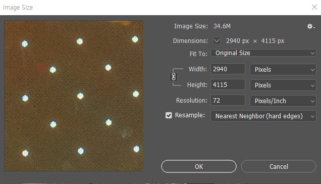 Image size option 창