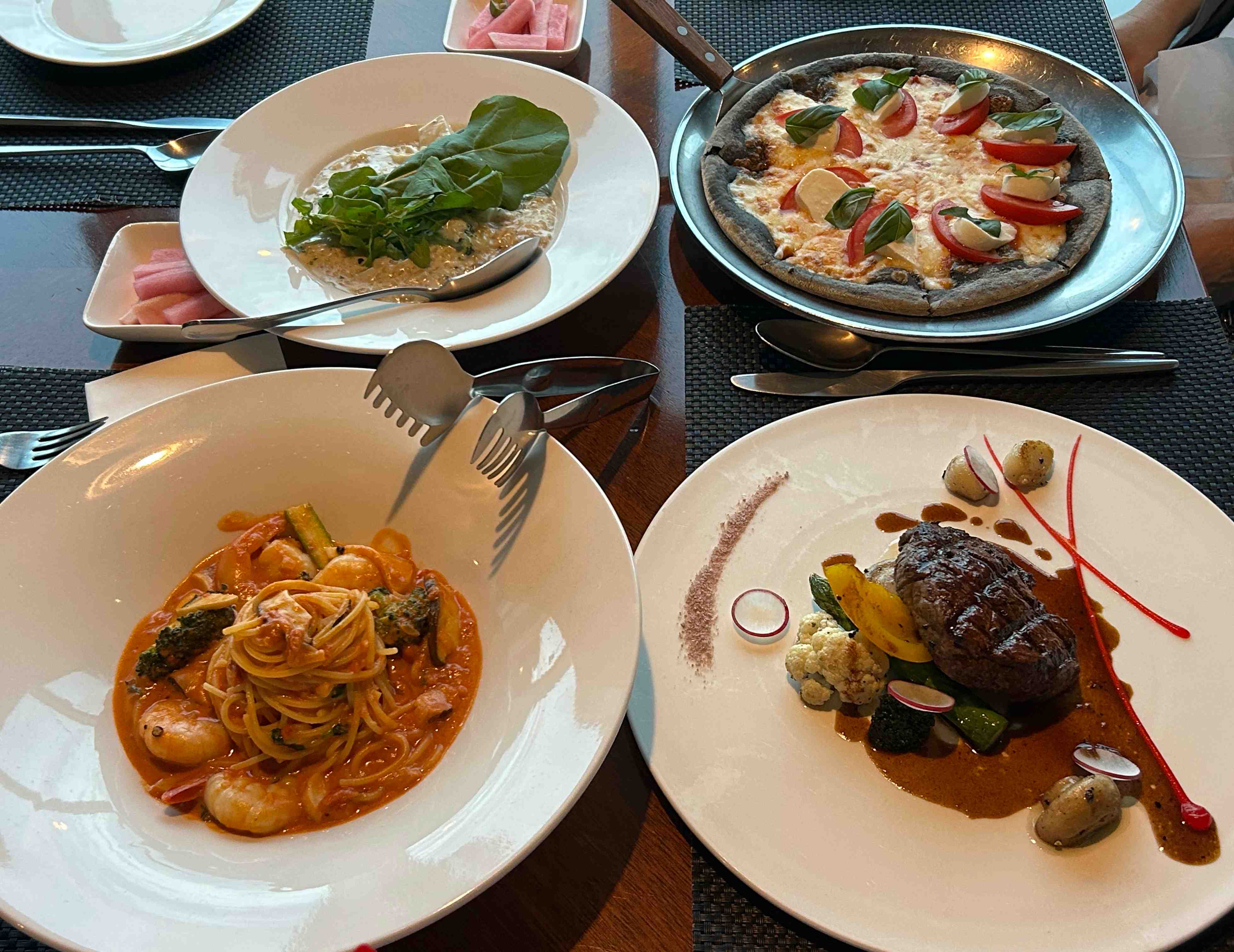 주문한 메뉴 4가지