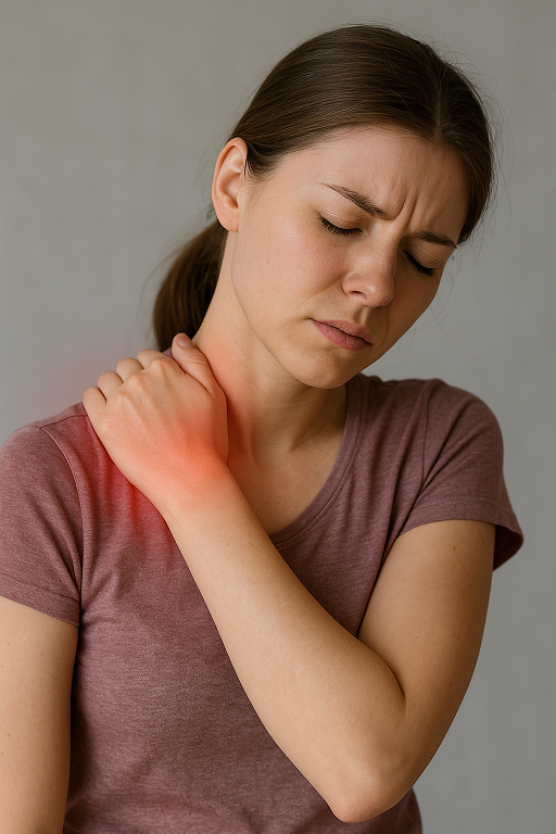 목 어깨 통증 사진