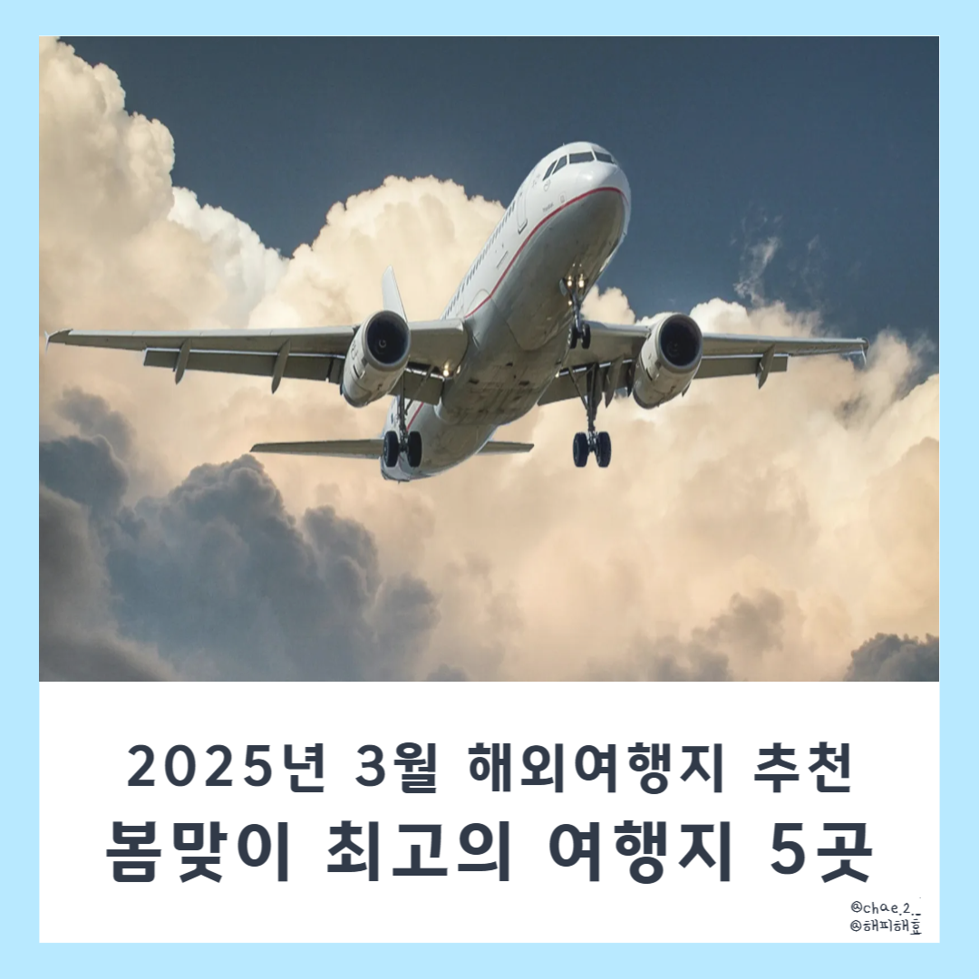 2025년 3월 해외여행지 추천, 봄맞이 최고의 여행지 5곳