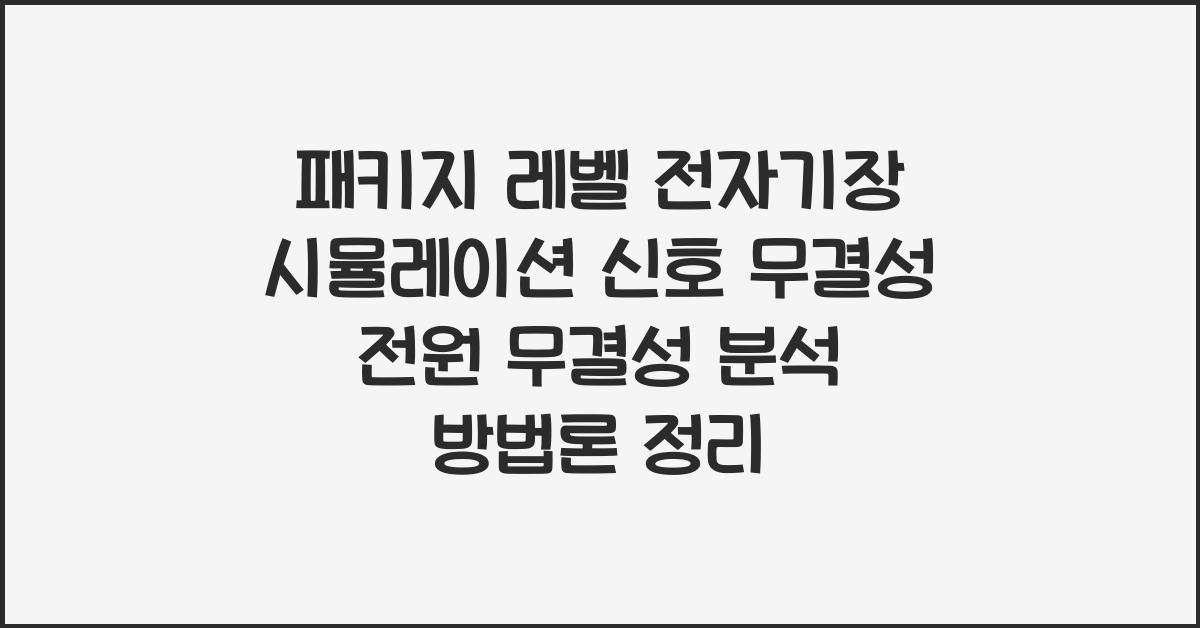 패키지 레벨 전자기장 시뮬레이션 신호 무결성 전원 무결성 분석